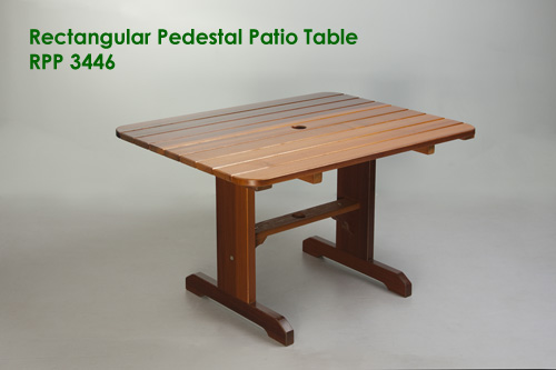 Rectangular Pedestal Patio Table
