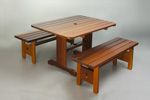 Rectangular Patio Table with benches