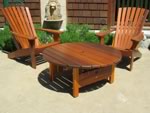 Adirondack Chairs with round cocktail patio table
